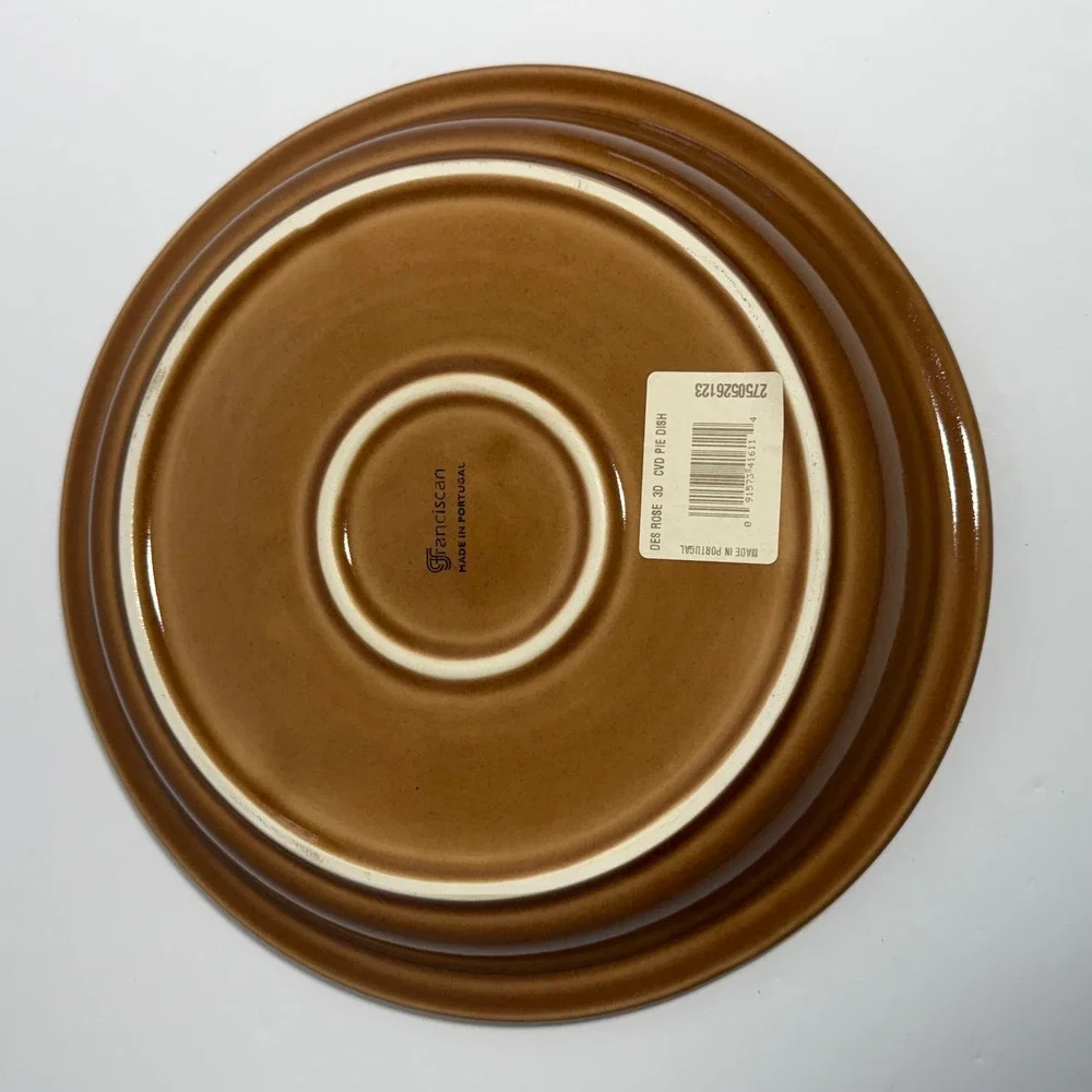 Franciscan Desert Rose Covered Pie Dish Plate Baker w/ Lid Pink Floral Stoneware